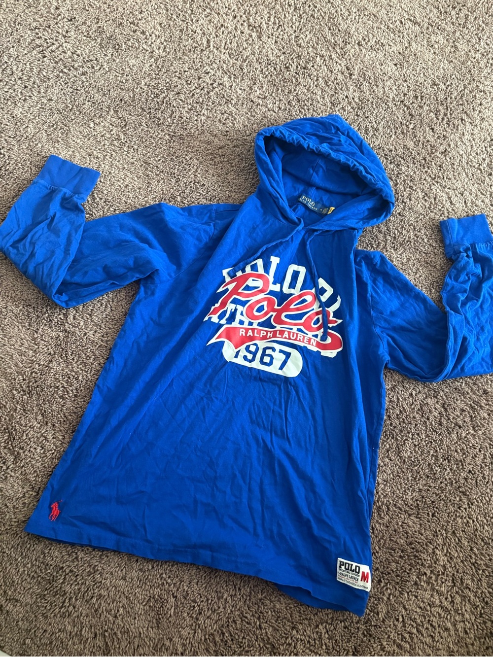 Polo by Ralph Lauren Royal Blue Hooded Graphic Sweatshirt